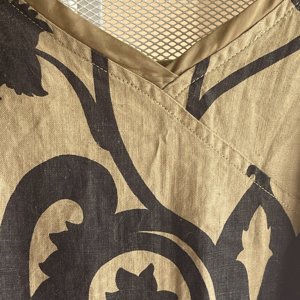 RUNWAY designer ETRO LINEN summer DRESS!  Gorgeous Batik tribal print and slit♥️